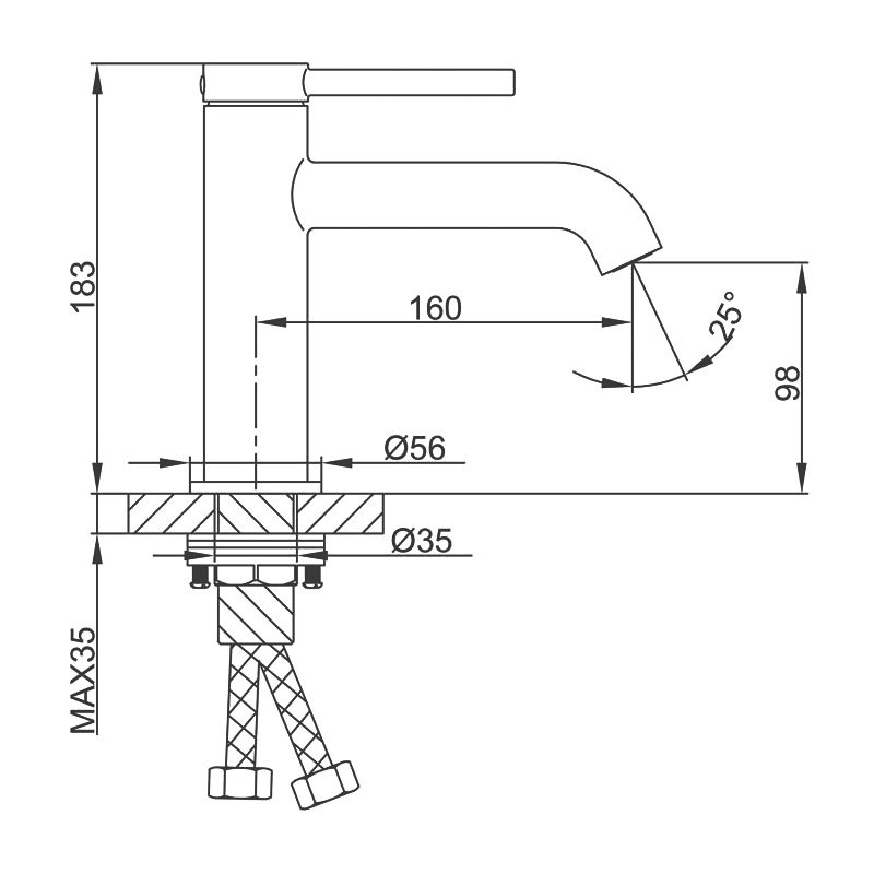 Смеситель для раковины Gappo G06 G1006 хром