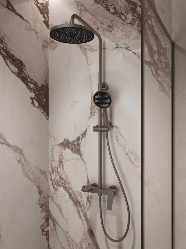 Душевая стойка Vincea Puro VSFS-5P1GM вороненая сталь