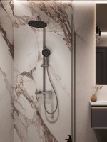 Душевая стойка Vincea Puro VSFS-5P1GM вороненая сталь