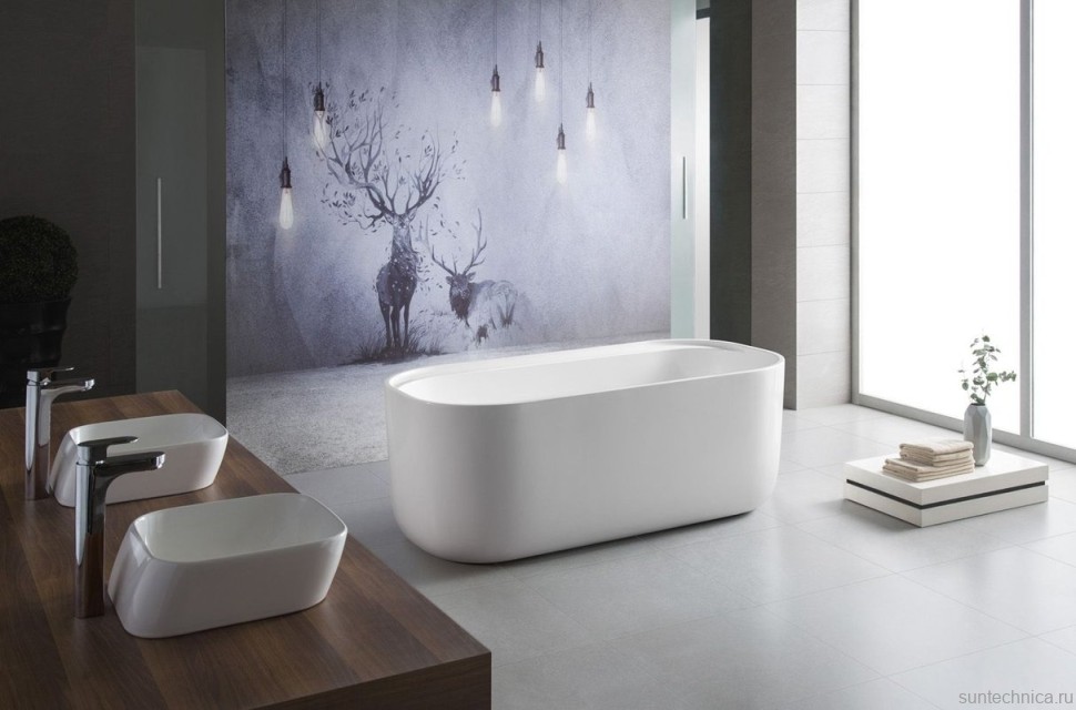 Ванна акриловая Azario Winchester 1690х860х600 свободностоящая, с сифоном и металлической рамой WIN17085