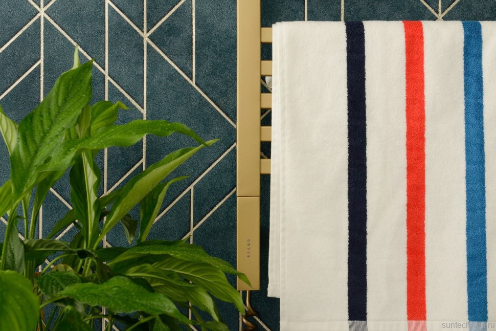 Полотенцесушитель электрический Сунержа Модус 3.1 32-5900-8030 90x35 см, подключение слева, золотой шелк, лесенка