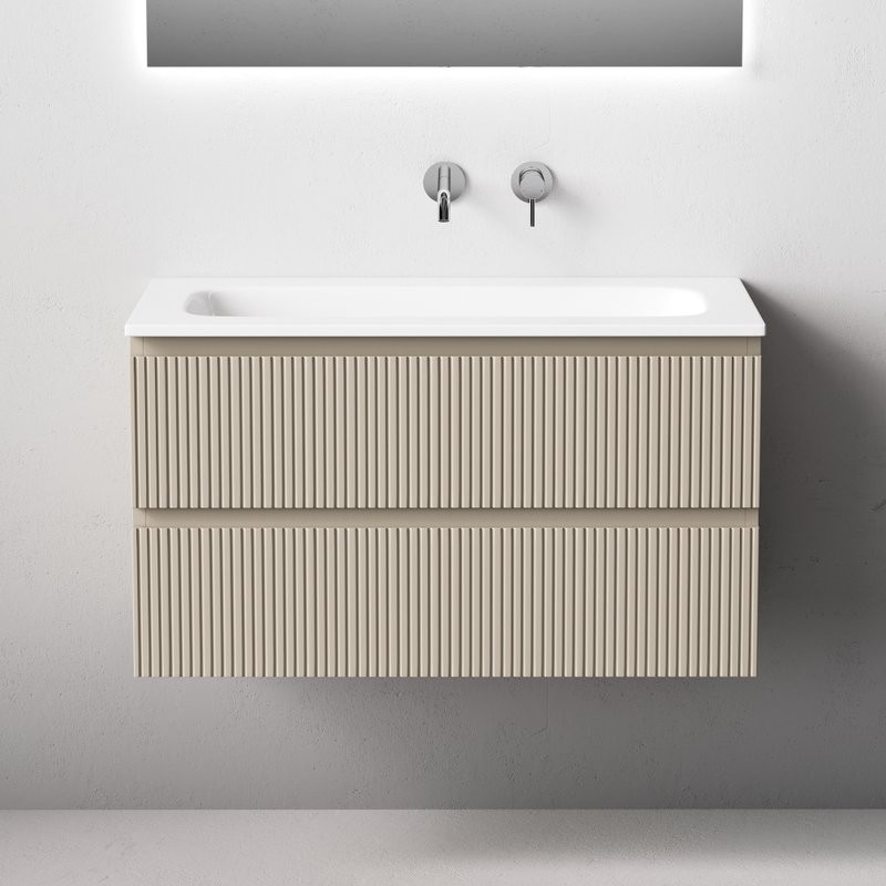 Тумба с раковиной Sancos Snob T 90 подвесная, beige soft, раковина СN7019wx