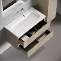 Тумба с раковиной Sancos Snob T 90 подвесная, beige soft, раковина СN7019wx