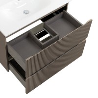 Мебель для ванной комнаты BelBagno Uno 80 подвесная, 2 ящика, матовая бежевая