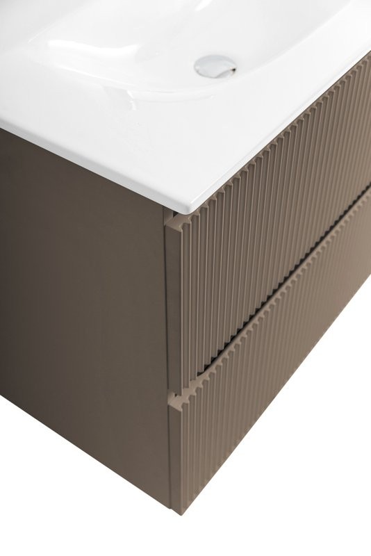 Мебель для ванной комнаты BelBagno Uno 80 подвесная, 2 ящика, матовая бежевая