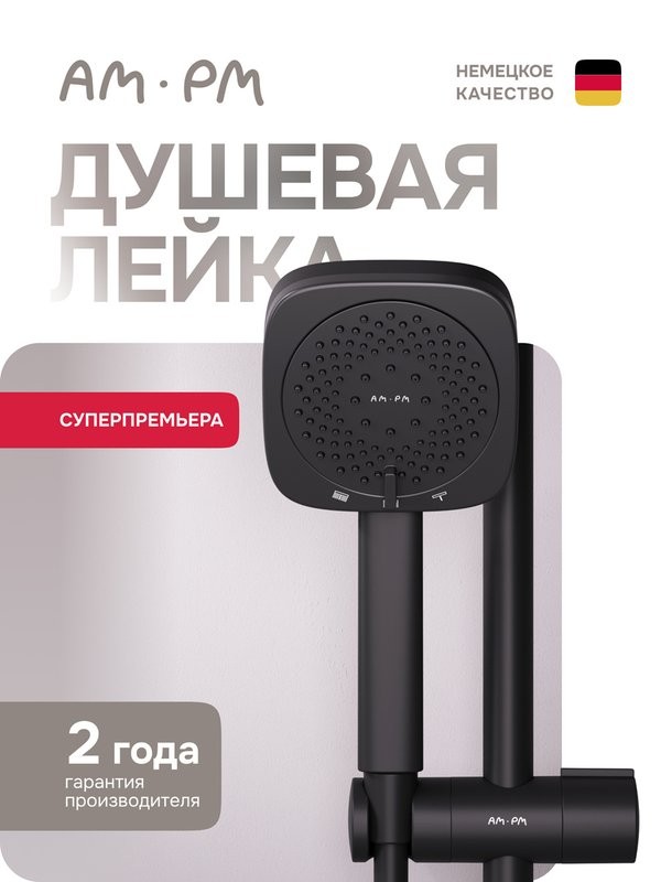 Душевая лейка AM.PM Above F029W022 черная