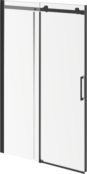 Комплект Душевая дверь в нишу KERAMA MARAZZI Cristallo CT.140.1/2.SD.BLK.M профиль черный матовый, стекло прозрачное + Душевая дверь в нишу CT.140.2/2.SD
