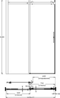 Комплект Душевая дверь в нишу KERAMA MARAZZI Cristallo CT.140.1/2.SD.BLK.M профиль черный матовый, стекло прозрачное + Душевая дверь в нишу CT.140.2/2.SD