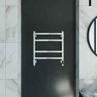 Полотенцесушитель электрический Grota Nosto 530х600 NP EL 60x55 см, подключение справа, слева, скрытое подключение справа, глянцевый хром, лесенка