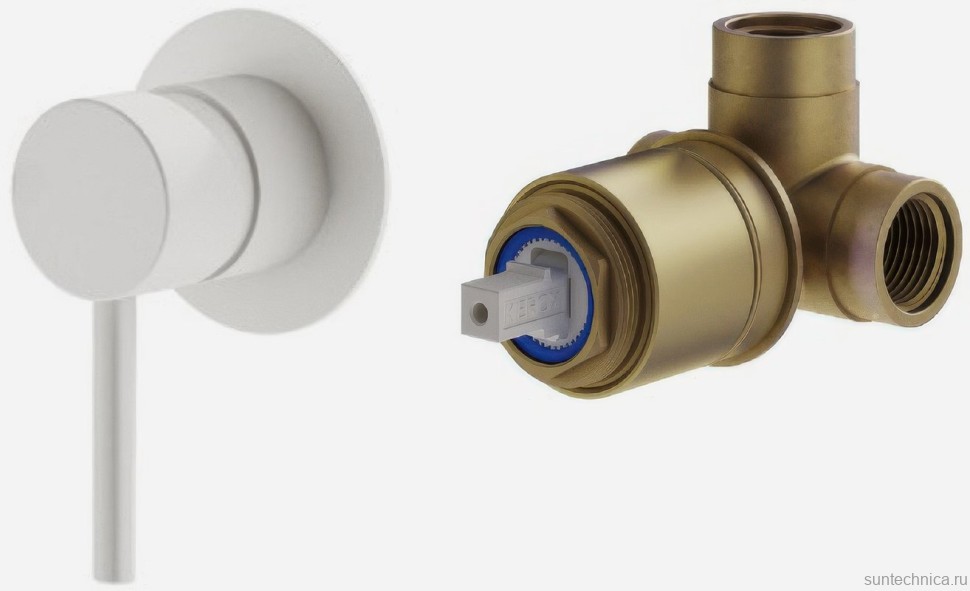 Встраиваемый смеситель для душа и ванны Plumberia Selection Ixo KITXO1135BO С ВНУТРЕННЕЙ ЧАСТЬЮ, матовый белый