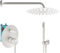 Душевой комплект Plumberia Selection Ixo KITXO18BO С ВНУТРЕННЕЙ ЧАСТЬЮ, белый матовый