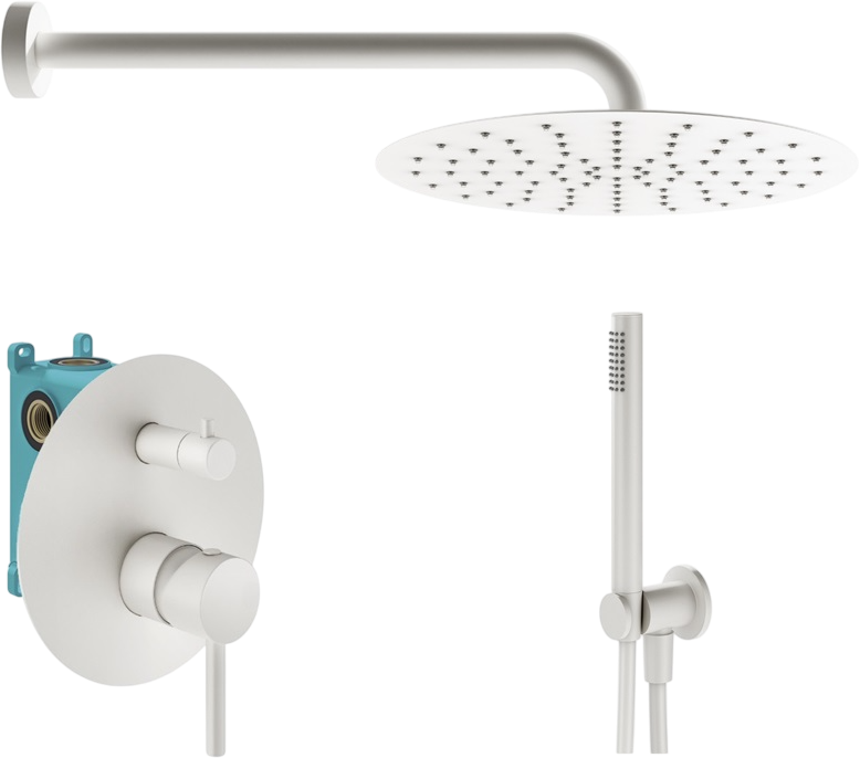 Душевой комплект Plumberia Selection Ixo KITXO18BO С ВНУТРЕННЕЙ ЧАСТЬЮ, белый матовый