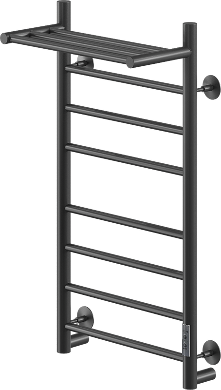 Полотенцесушитель электрический Ника Way 2 80/40, с полкой, матовый черный RAL9005
