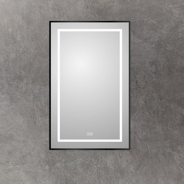 Зеркало BelBagno Kraft 80x50, с подсветкой, с подогревом, черный