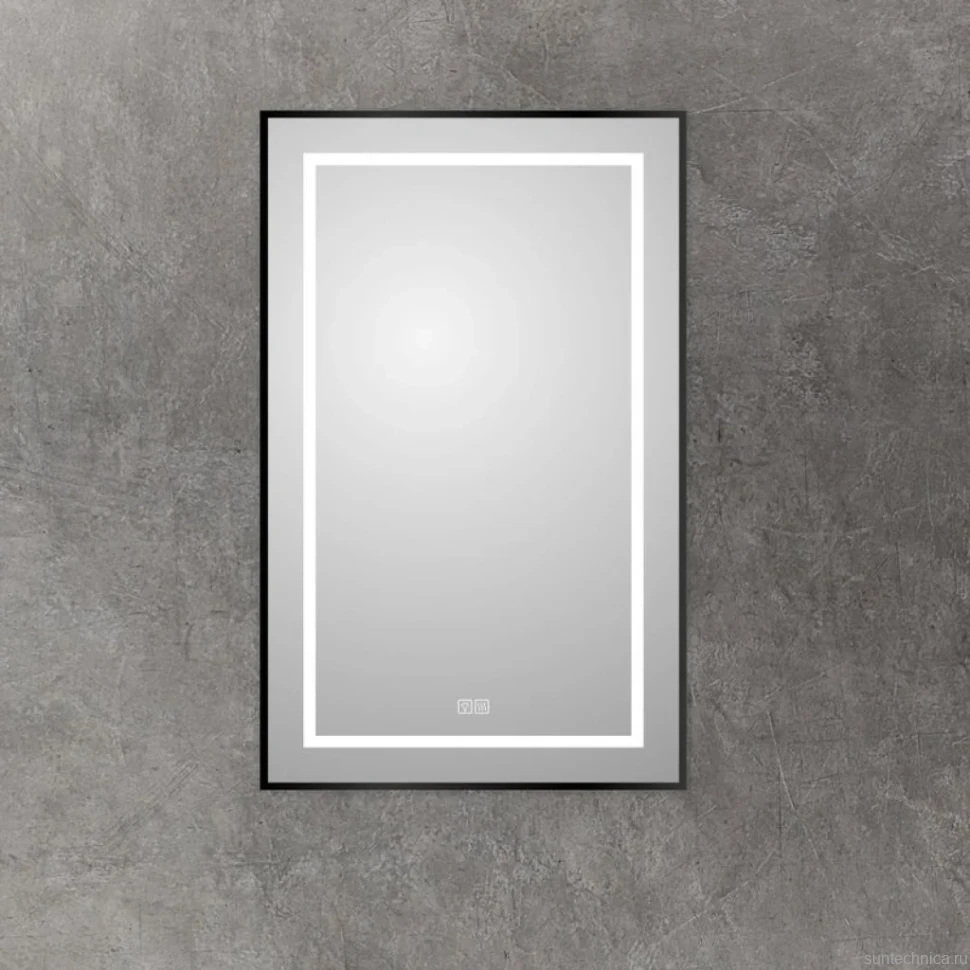 Зеркало BelBagno Kraft 80x50, с подсветкой, с подогревом, черный