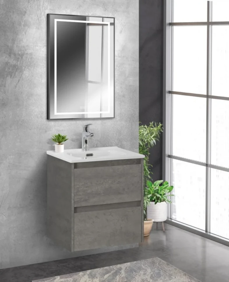 Зеркало BelBagno Kraft 80x50, с подсветкой, с подогревом, черный