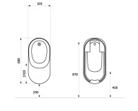 Писсуар подвесной SantiLine SL-6008 глянцевый белый, с сифоном