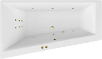 Акриловая ванна Excellent Sfera Line L 170x100 см, угловая, левая, встраиваемая, с гидромассажем, белая, асимметричная, с каркасом, со сливом-переливом, фурнитура бронза