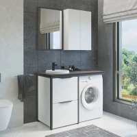 Зеркало Comforty Лозанна 55 серое матовое Зеркало Comforty Лозанна 55 серое матовое
