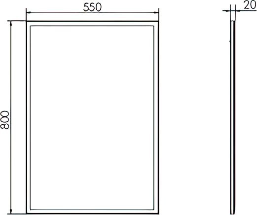 Зеркало Comforty Лозанна 55 серое матовое