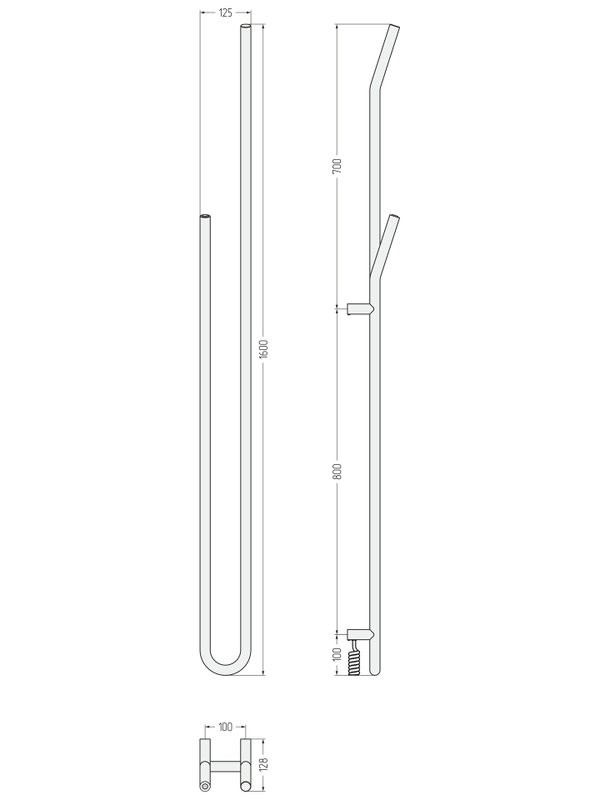 Полотенцесушитель электрический Сунержа Локон 32-0888-1612 160x10 см, подключение слева, скрытое подключение слева, золотой шелк, I-образный