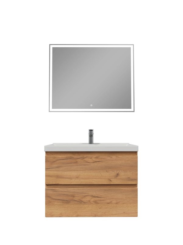 Мебель для ванной комнаты SanStar Riana 80 подвесная, дуб крафт золотой, раковина Fest 80