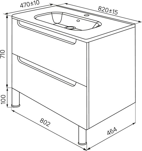 Тумба с раковиной IDDIS Edifice 80 напольная