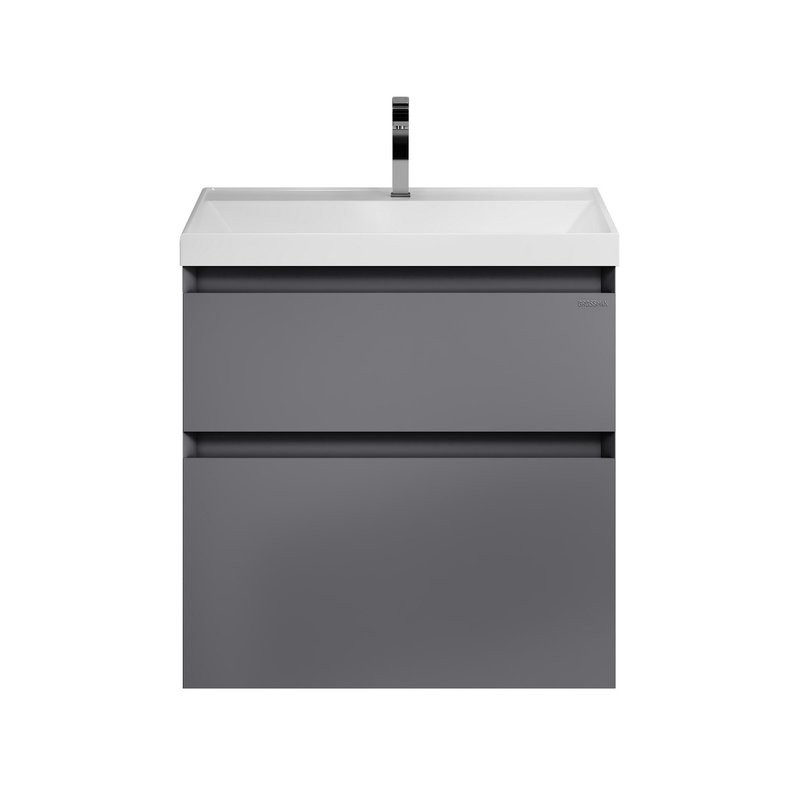 Тумба под раковину без столешницы Grossman Меркадо 60 подвесная, матовый графит