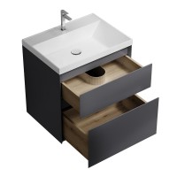 Тумба под раковину без столешницы Grossman Меркадо 60 подвесная, матовый графит