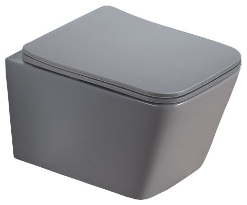 Унитаз подвесной SantiLine SL-5007T-MG светло-серый матовый