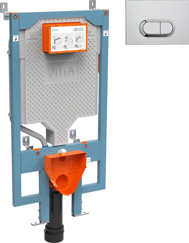 Система инсталляции для унитазов VitrA Vpro 765-5800-01 + Кнопка смыва VitrA 740-0580 хром