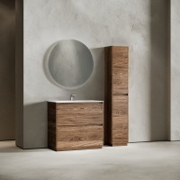 Тумба с раковиной Sancos Libra Floor 90 дуб чарльстон, белая раковина CN7002
