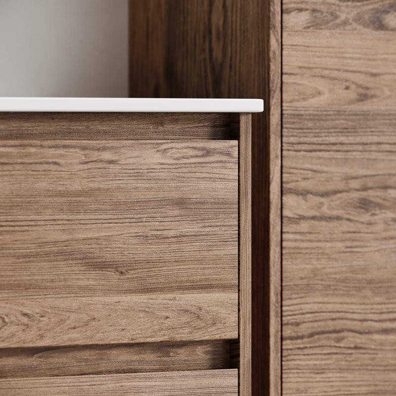 Тумба с раковиной Sancos Libra Floor 90 дуб чарльстон, белая раковина CN7002