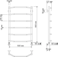 Полотенцесушитель водяной Secado Агата 1 85x55 см, бронза, лесенка, латунь Полотенцесушитель водяной Secado Агата 1 85x55 см, бронза, лесенка, латунь