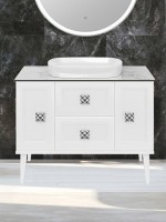 Тумба под раковину без столешницы ASB-Woodline Ницца 100 напольная, матовая белая