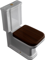 Унитаз-компакт напольный Kerasan Waldorf бачок 418101, орех, с микролифтом, петли золото