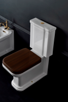 Унитаз-компакт напольный Kerasan Waldorf бачок 418101, орех, с микролифтом, петли золото