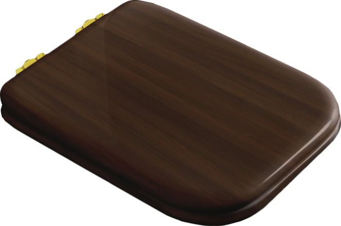 Унитаз-компакт напольный Kerasan Waldorf бачок 418101, орех, с микролифтом, петли золото