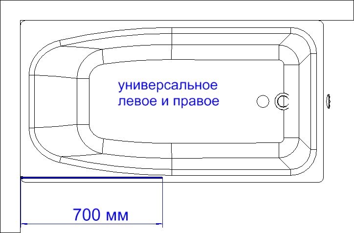 Шторка на ванну DIWO Ростов 4GW009 неподвижная, 70x150, хром