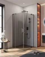 Душевой уголок Cezares Slider AH 2 70/80-80/90 GRIGIO GM профиль оружейная сталь, стекло серое