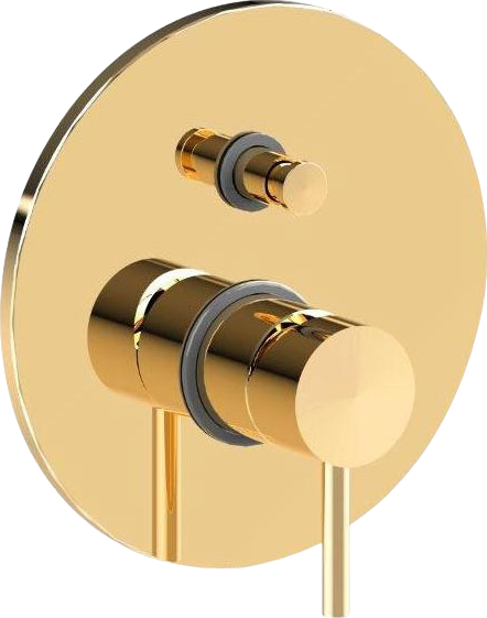 Встраиваемый смеситель для душа и ванны Paffoni Light LIG015HG С ВНУТРЕННЕЙ ЧАСТЬЮ, медовое золото