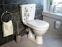 Унитаз-компакт напольный Оскольская керамика Суперкомпакт Стандарт, декор цветы