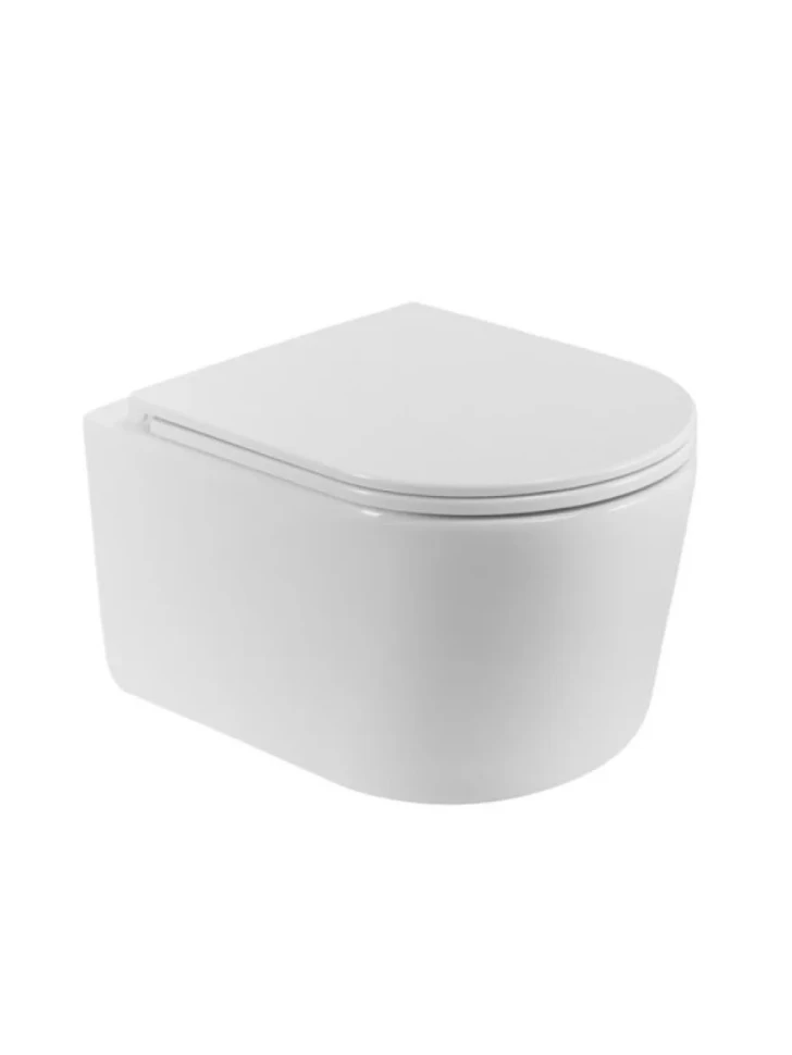 Унитаз подвесной BelBagno Unique BB007CH-TOR/SC безободковый, с микролифтом, глянцевый белый