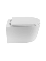 Унитаз подвесной BelBagno Unique BB007CH-TOR/SC безободковый, с микролифтом, глянцевый белый