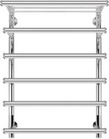 Полотенцесушитель электрический Secado Турин 6 85x55 см, подключение справа, глянцевый хром, лесенка, с полкой