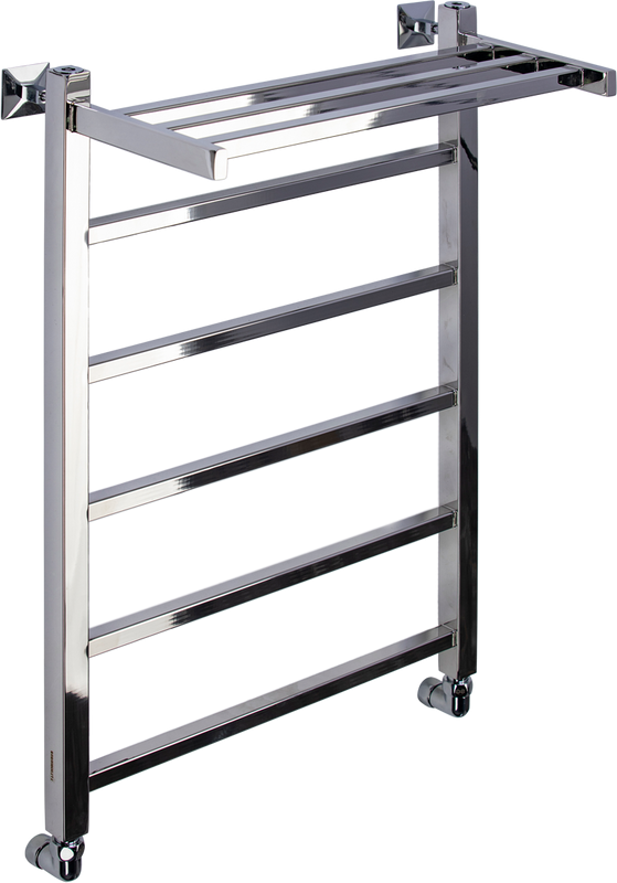 Полотенцесушитель водяной Comfysan Marte-K W-6 80х50 80x55 см, хром, лесенка, с полкой
