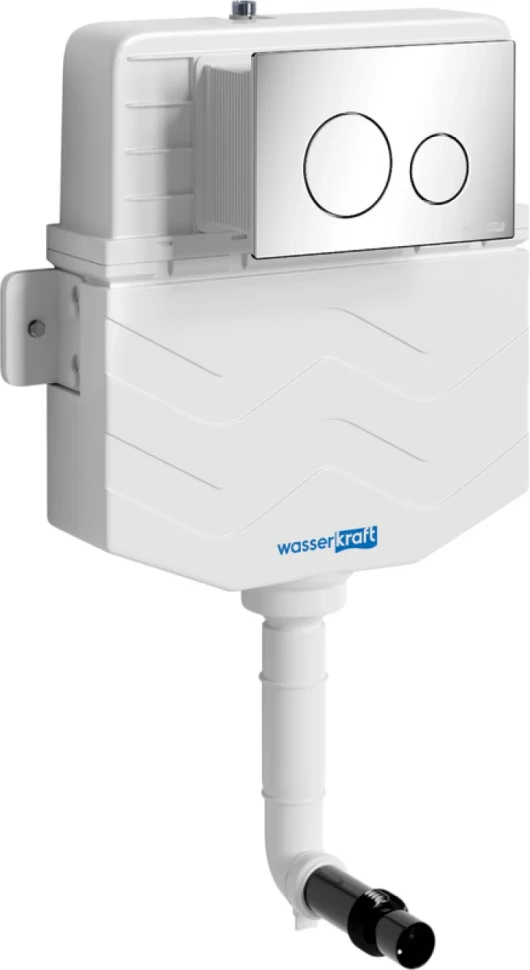 Смывной бачок скрытого монтажа Wasserkraft Aller 10TLT.031.ME.CH02 с кнопкой смыва хром