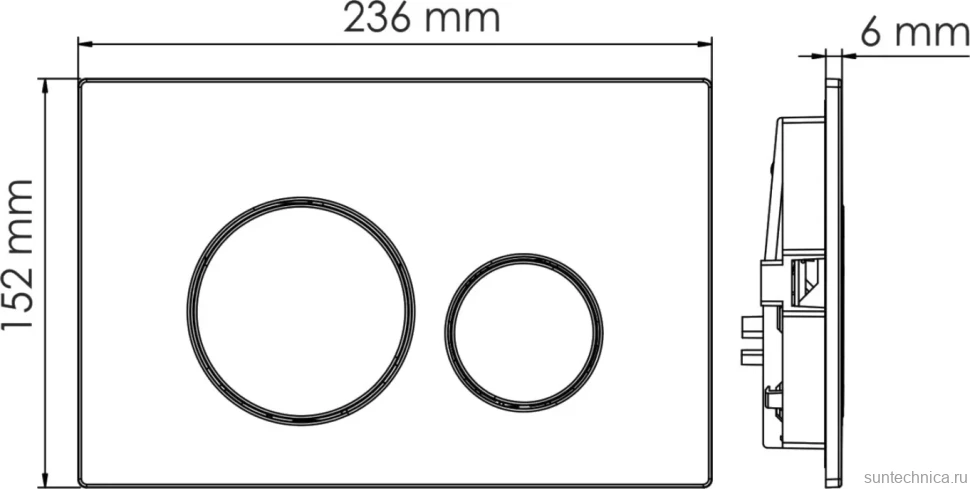 Смывной бачок скрытого монтажа Wasserkraft Aller 10TLT.031.ME.CH02 с кнопкой смыва хром
