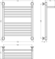 Полотенцесушитель водяной Сунержа Богема 1П + 60x50, белый матовый, с полкой