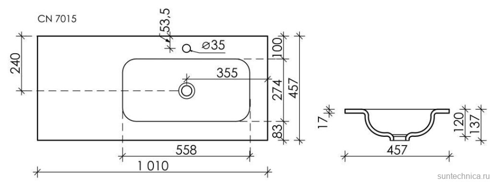 Тумба с раковиной Sancos Marmi 2.0 100 R черная раковина, дуб галифакс натуральный